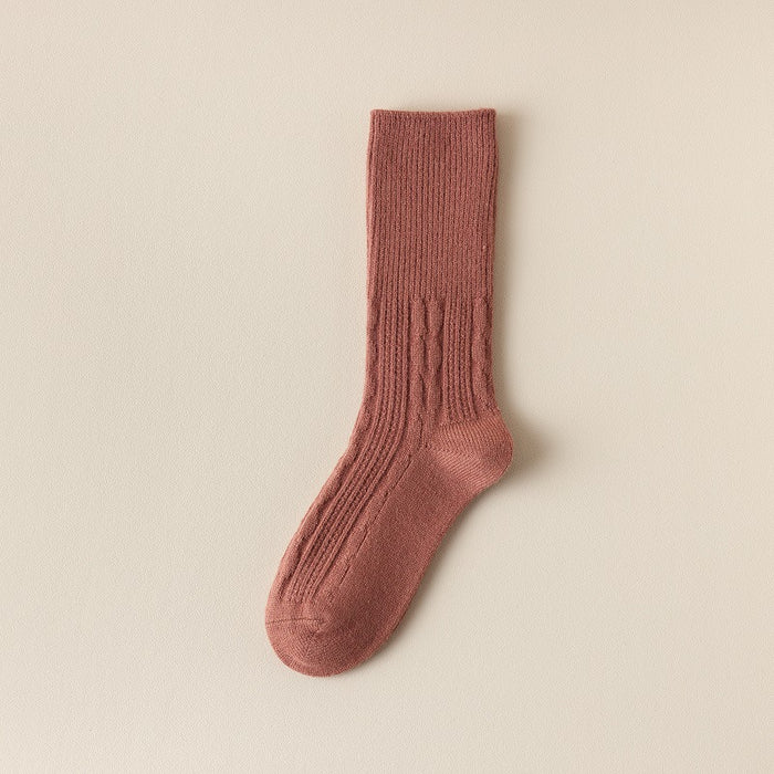 Wholesale Socks Wool Mid-Cylinder Warm Thick Solid Color Pile Socks JDC-SK-ChangShen007