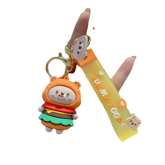 Wholesale Keychains pvc gluttonous bear cute MOQ≥2 JDC-KC-AnG023