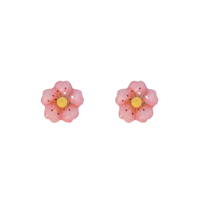 Wholesale Plastic Small Flower Hyun Ya Candy Color Flower Earrings JDC-ES-juzi004