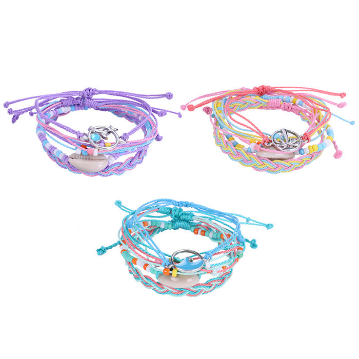 Jewelry WholesaleWholesale Boho Braided Bracelet Shell Beaded Bracelet Adjustable JDC-BT-ZengZ013 Bracelet 曾珠 %variant_option1% %variant_option2% %variant_option3%  Factory Price JoyasDeChina Joyas De China