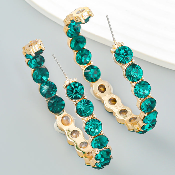 Wholesale Earrings Alloy Rhinestone Earrings Round JDC-ES-JL1042