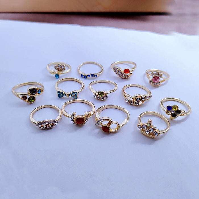 Wholesale Random KC Gold Colored Diamonds Alloy Rings JDC-RS-KuaH008