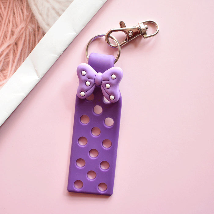 Wholesale Keychain Croc Charms PVC Soft Adhesive Doll Pendant DIY Ornament MOQ≥10 JDC-KC-RYY003