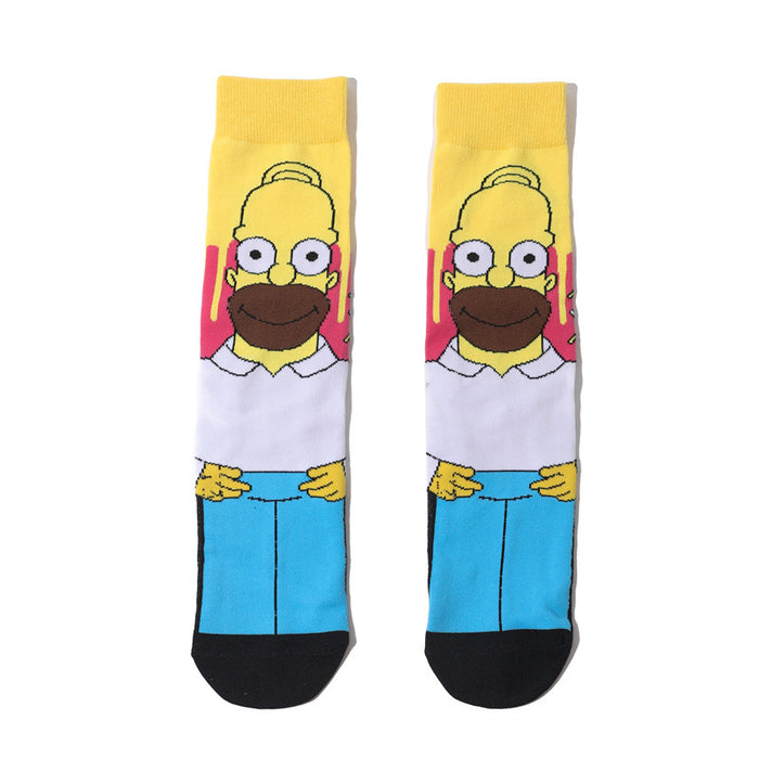 Wholesale socks fabric cartoon medium tube cute character (M) MOQ≥10 JDC-SK-HuiHe001