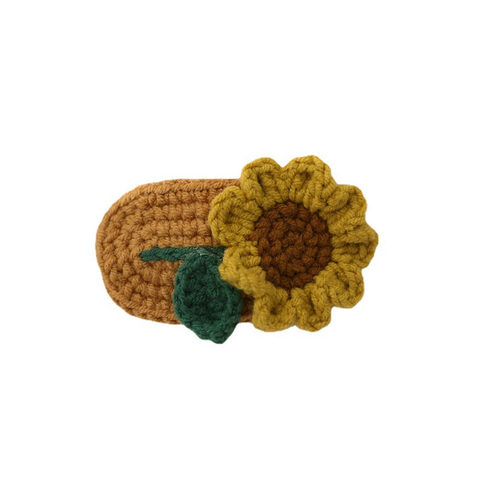 Wholesale Hair Clips Combed Cotton Knitting Sunflower JDC-HC-BDXY004