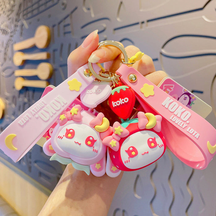 Wholesale Keychains PVC Cartoon Star Moon Rabbit Cute MOQ≥2 JDC-KC-YDao046