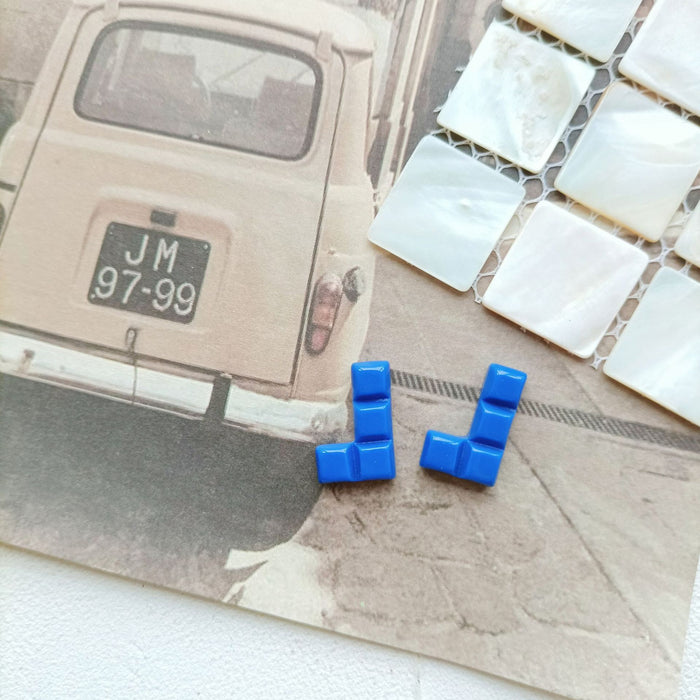 Wholesale Earrings Resin Cute Colorful Building Blocks Square Stud Earrings JDC-ES-MISUI014