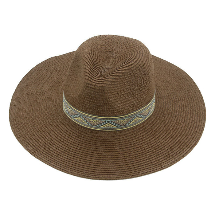 Jewelry WholesaleWholesale Dome Webbing Beach Retro Straw Hat MOQ≥2 JDC-FH-Guanchuan015 Fashionhat 冠川 %variant_option1% %variant_option2% %variant_option3%  Factory Price JoyasDeChina Joyas De China