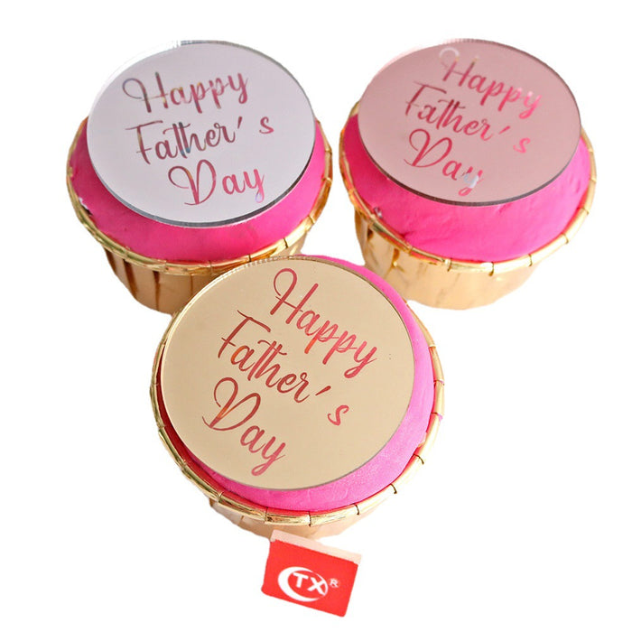 Wholesale Acrylic Decorative Father's Day Cupcake Ornament MOQ≥50 JDC-OS-TSheng001