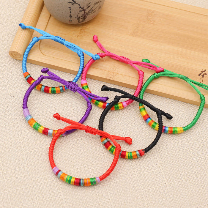 Wholesale Multicolored Rope Braided Adjustable Bracelet MOQ≥2 JDC-BT-GeEr005