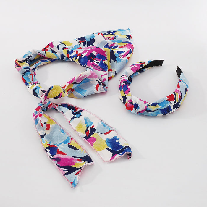 Wholesale Boho Color Print Fabric Headband JDC-HD-Qiandi002