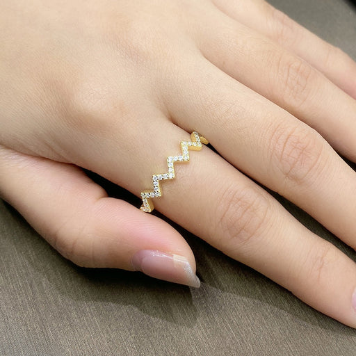 Jewelry WholesaleWholesale ECG Wave Ring JDC-RS-Liuliu002 Rings 六六 %variant_option1% %variant_option2% %variant_option3%  Factory Price JoyasDeChina Joyas De China