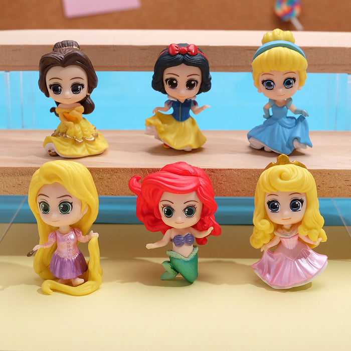 Wholesale keychain pvc blind box 6 cute princess fridge stickers doll MOQ≥10 JDC-KC-QMou017