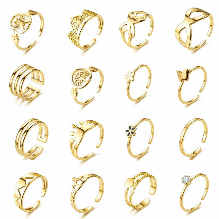 Jewelry WholesaleWholesale Titanium Steel Gold Plated Adjustable Ring JDC-RS-DingC018 Rings 顶潮 %variant_option1% %variant_option2% %variant_option3%  Factory Price JoyasDeChina Joyas De China