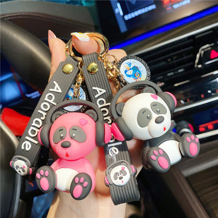 Wholesale cute elephant panda doll keychain MOQ≥3 JDC-KC-DeK001