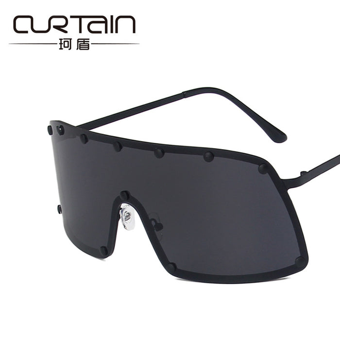 Wholesale One Piece Studded Sunglasses Goggles Oversized Frame JDC-SG-KD176