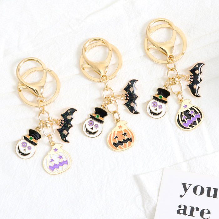 Wholesale Keychain Metal Halloween Cute Pumpkin Keychain MOQ≥2 JDC-KC-YChen007