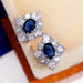 Jewelry WholesaleWholesale Vintage Royal Blue Copper Zircon Flower Stud Earrings MOQ≥2 JDC-ES-Caos017 Earrings 曹适 %variant_option1% %variant_option2% %variant_option3%  Factory Price JoyasDeChina Joyas De China