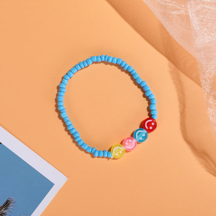 Wholesale Cartoon Smiley Beaded Bracelet Cute Colored Rice Beads JDC-BT-ZengZ012