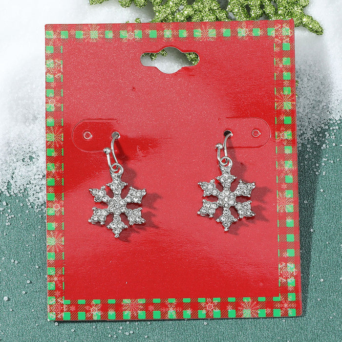 Wholesale Earrings Alloy Enamel Christmas Elk Snowflakes JDC-ES-A555