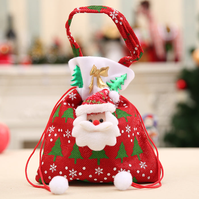 Wholesale Jewelry Wrapping Cloth Christmas Sack Cartoon Gift Bag JDC-JP-HB005