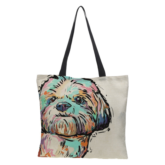 Wholesale Hand Painted Dog Pattern Shopping Bag JDC-SD-QTu006