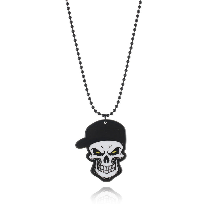 Wholesale Plastic Resin Skull Plate Necklace MOQ≥6 JDC-NE-SNi001