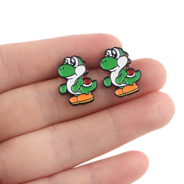 Wholesale Earring Alloy Cute Funny Cartoon Stud Earrings MOQ≥5 (M) JDC-ES-kubei007