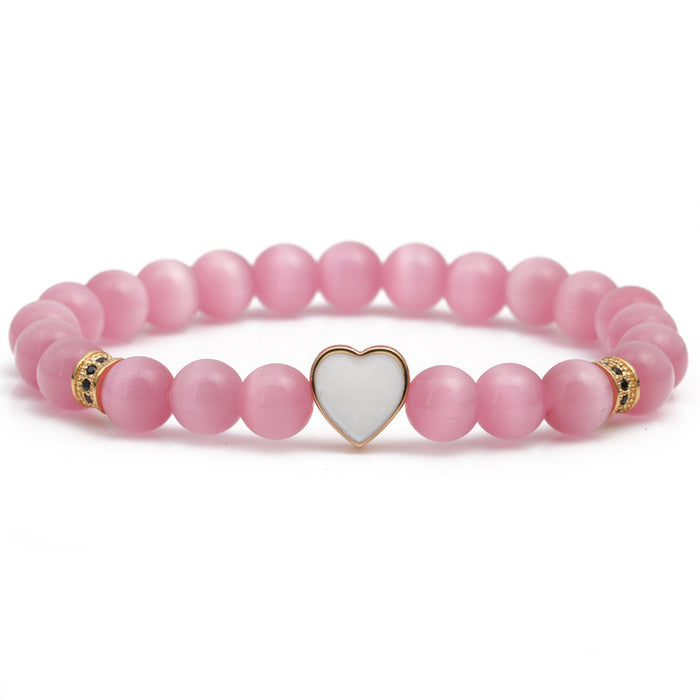 Wholesale Opal Beaded Heart Bracelet MOQ≥2 JDC-BT-ML060