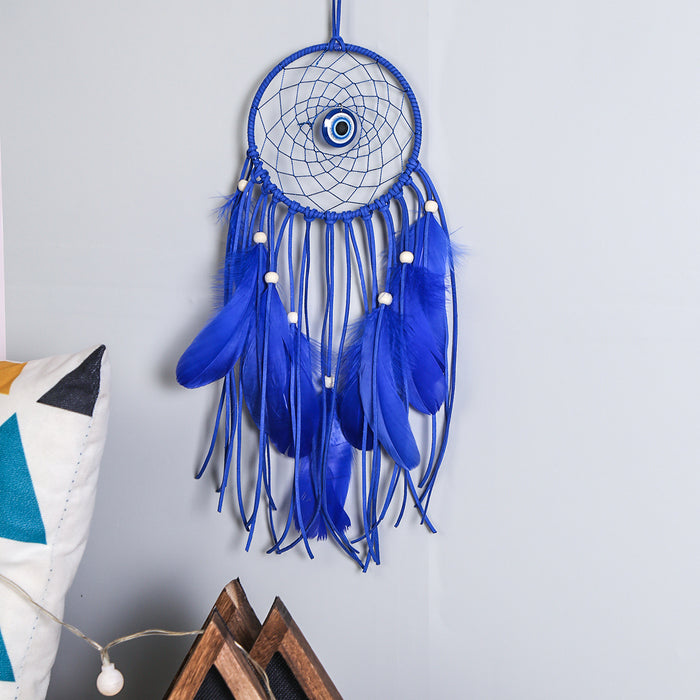 Wholesale Devil's Eye Feather Iron Ring Dreamcatcher MOQ≥2 JDC-DC-MengS021