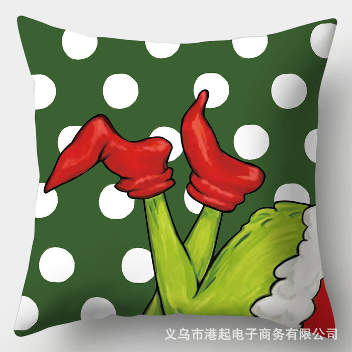 Wholesale Pillowcase Christmas Printed Cartoon Peach Skin JDC-PW-Gangqi001