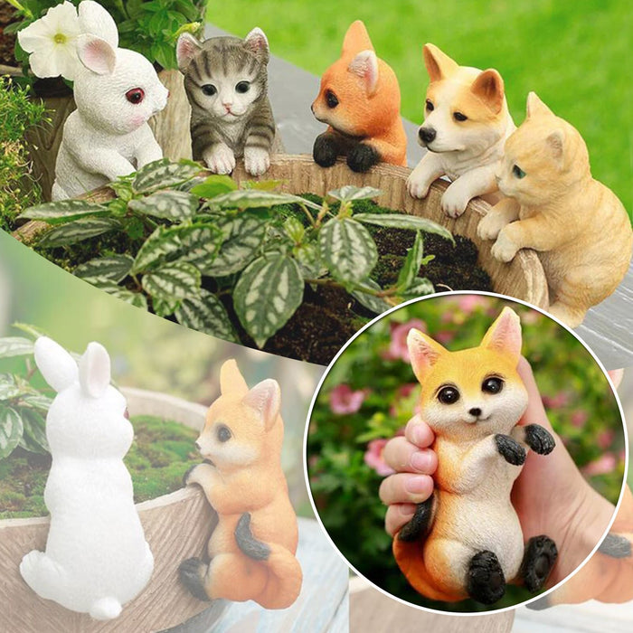 Wholesale Ornament Resin Crafts Cat Corgi Rabbit Hanging Basin Small Animals MOQ≥2 JDC-OS-HongYu003