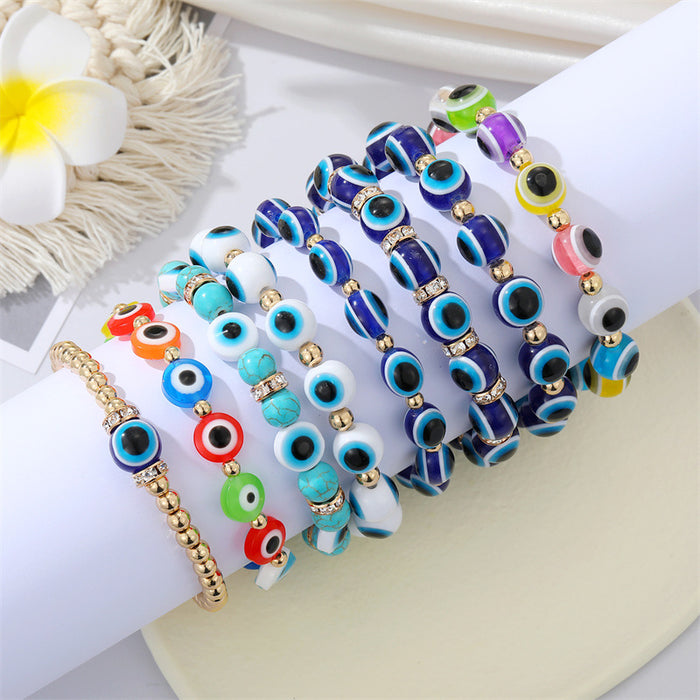 Jewelry WholesaleWholesale Colored Acrylic Bead Resin Devil's Eye Bracelet MOQ≥6 JDC-BT-Juej001 Bracelet 觉际 %variant_option1% %variant_option2% %variant_option3%  Factory Price JoyasDeChina Joyas De China