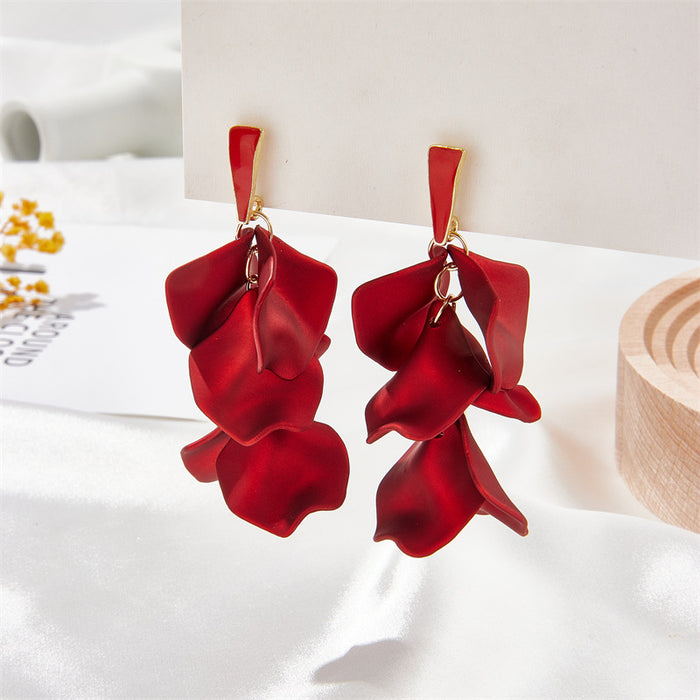 Wholesale 925 Silver Needle Candy Color Petal Acrylic Earrings MOQ≥2 JDC-ES-Jufa003