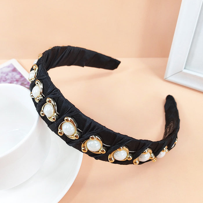 Wholesale cloth French pearl headband hand-wound JDC-HD-O123