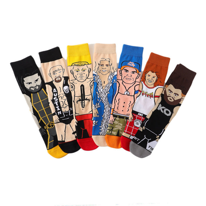 Wholesale socks fabric cartoon medium tube cute character (M) JDC-SK-HuiHe005