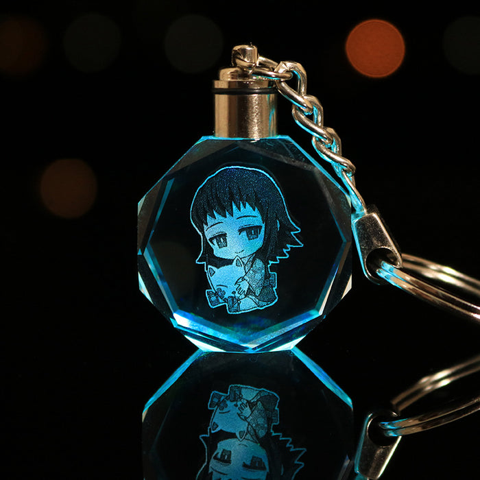 Wholesale Keychains Crystal LED Anime Peripherals Colorful Glow MOQ≥2 JDC-KC-LuoQ001