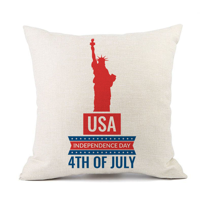 Wholesale 4th of July Independence Day Linen Pillowcase MOQ≥2 JDC-PW-OuH003