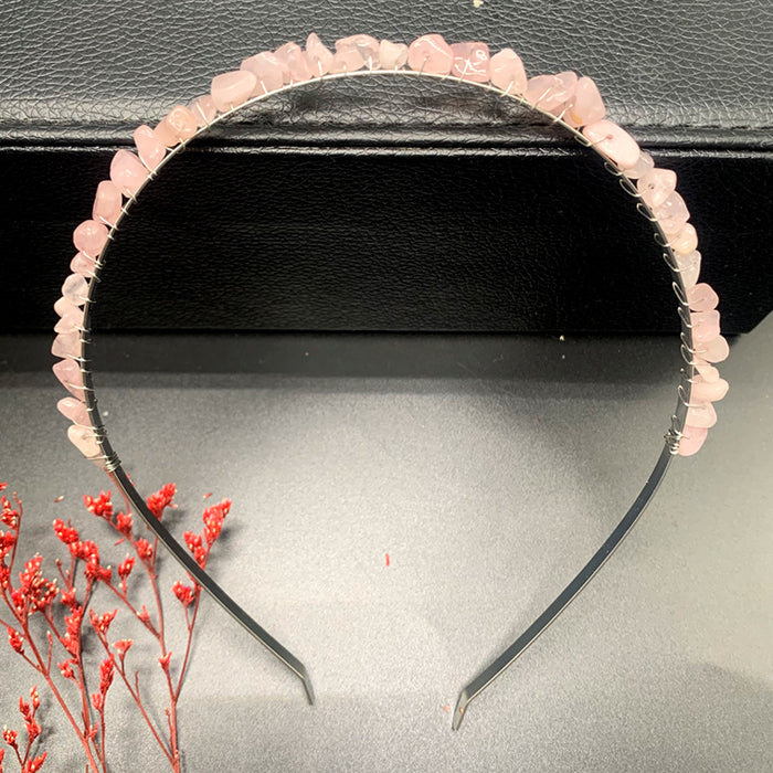 Wholesale Natural Crystal Gravel Crown Headband JDC-HD-ZHIY001