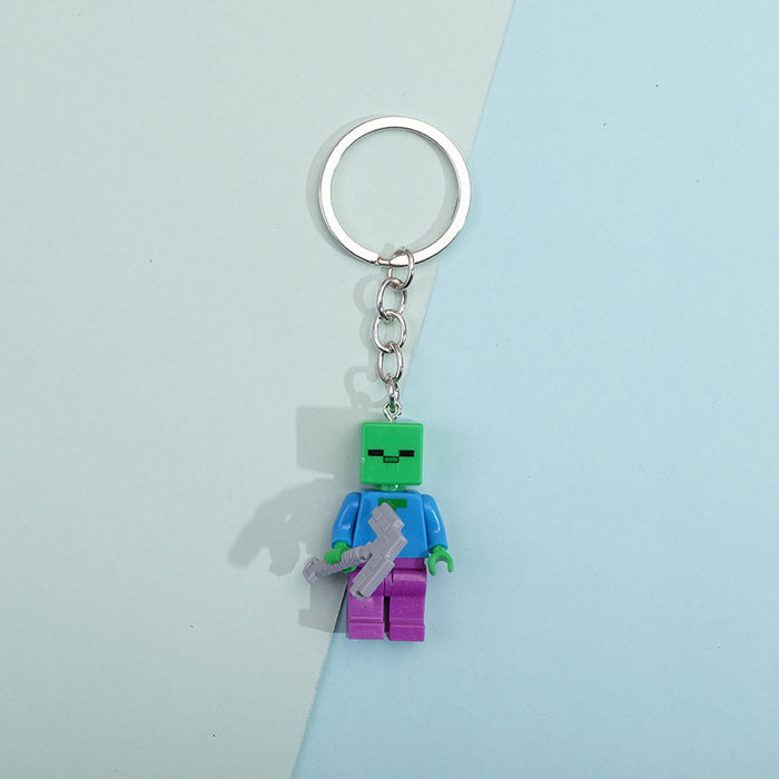 Wholesale Cartoon Plastic Building Blocks Keychain (M) JDC-KC-QMou011