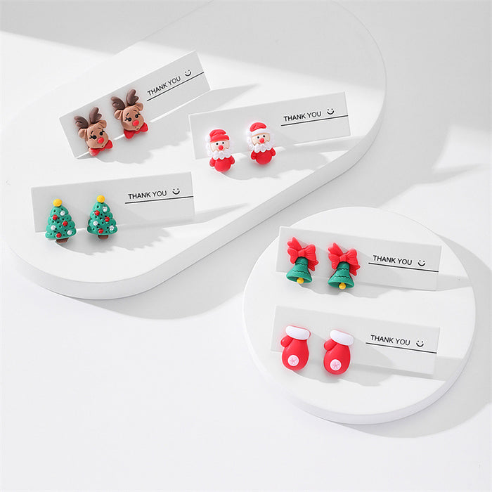 Wholesale Earrings Resin Christmas Cute Cartoon JDC-ES-GuTe002