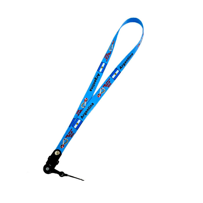 Wholesale Keychains Polyester Fabric Plastic Buckle 2022 Qatar World Cup Lanyard Keychain MOQ≥2 JDC-KC-KErM002