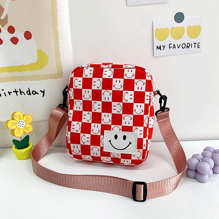 Wholesale plaid boy mini messenger bag coin purse JDC-SD-KR064