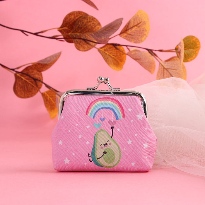 Wholesale Wallet PU Cute Avocado Children's Iron Buckle Coin Purse MOQ≥3 JDC-WT-Hongqiong005