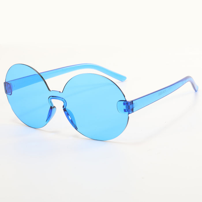 Wholesale Rimless Round PC Lens Candy Color Sunglasses JDC-SG-YuH007