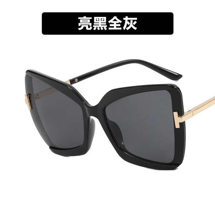 Wholesale Large Frame T-Shape Sunglasses Ladies Cat Eye Butterfly JDC-SG-PLS075