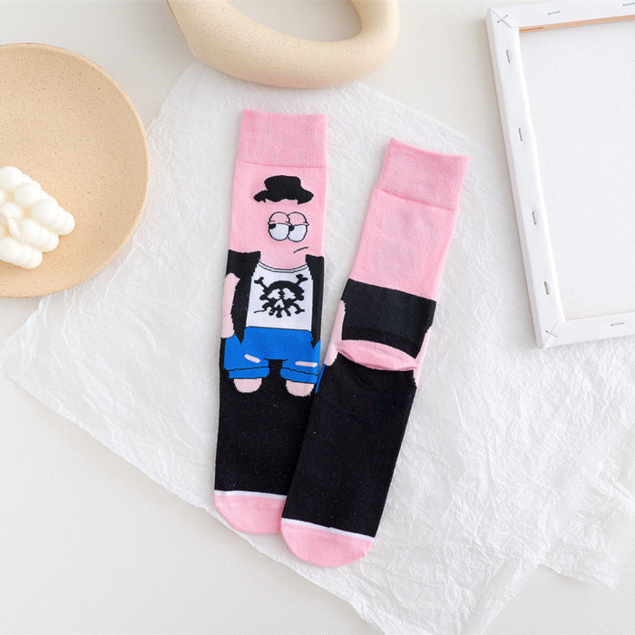 Wholesale spring female cartoon creative pattern straight sports socks JDC-SK-YMS001