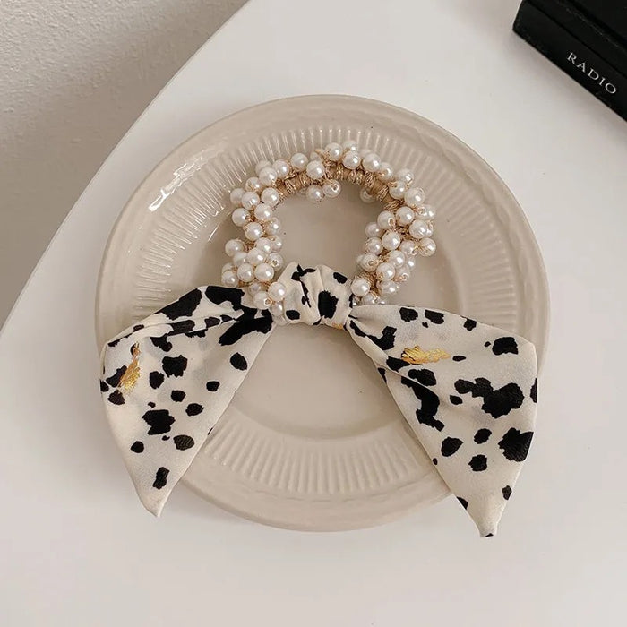 Jewelry WholesaleWholesale bow pearl hair circle Ribbon Hair Scrunchies JDC-HS-PX001 Hair Scrunchies 品熊 %variant_option1% %variant_option2% %variant_option3%  Factory Price JoyasDeChina Joyas De China