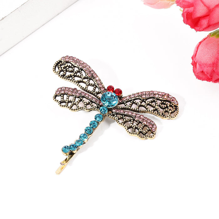 Wholesale Brooches Alloy Colored Rhinestones Vintage Dragonfly JDC-HC-YunM001