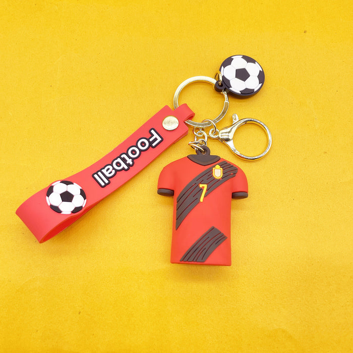 Wholesale Keychains PVC Hardware Cute Cartoon Football MOQ≥2 JDC-KC-LiangQ005